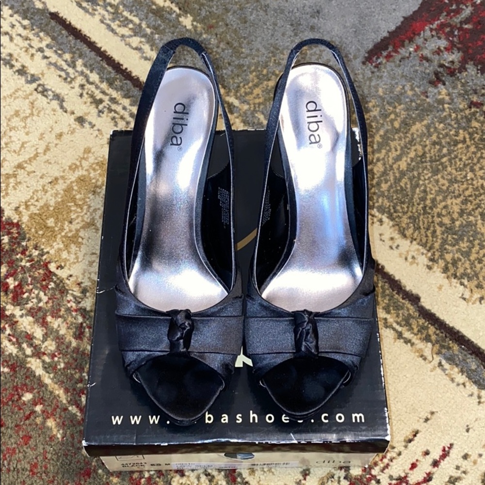 Diba women’s satin black slingback heel